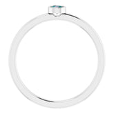 Rhodium-Plated Sterling Silver 3 mm Lab-Grown Alexandrite Ring